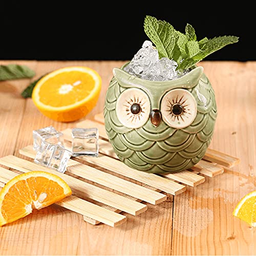 Coconut & Owl Ceramic Tiki Mug Set