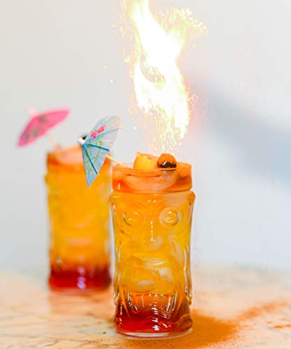 Screaming Tiki Cooler Glasses & Picks Set