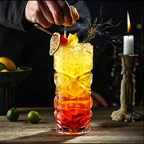 Cedilis 6 Pack 14oz Tiki Glasses Set