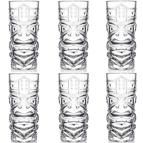 Cedilis 6 Pack 14oz Tiki Glasses Set