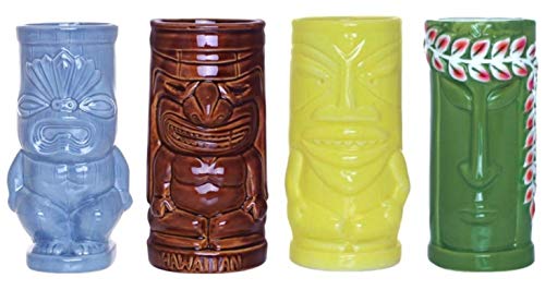 BarConic Tiki Mugs Drinkware Package 5 - Set of 4