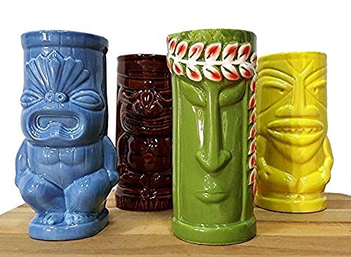 BarConic Tiki Mugs Drinkware Package 5 - Set of 4