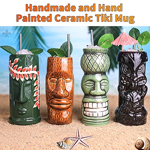 Hawaiian Tiki Mugs Set of 4