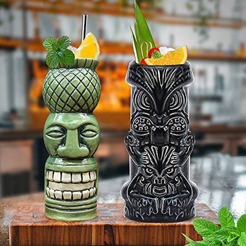 Hawaiian Tiki Mugs Set of 4