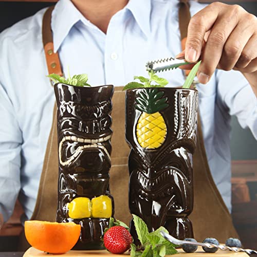 Ceramic Tiki Mugs Set of 4