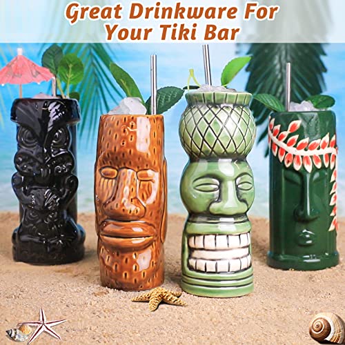 Hawaiian Tiki Mugs Set of 4
