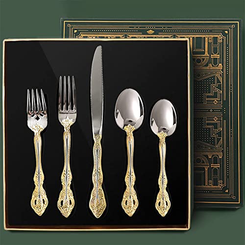 Vintage Gold Silverware Set for 12
