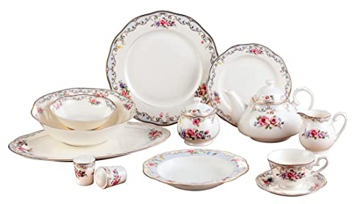 57-pc Luxury Bone China Dinnerware Set