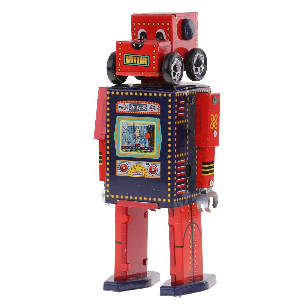 Retro Walking Search & Robot Clockwork Mechanical Tin Toys