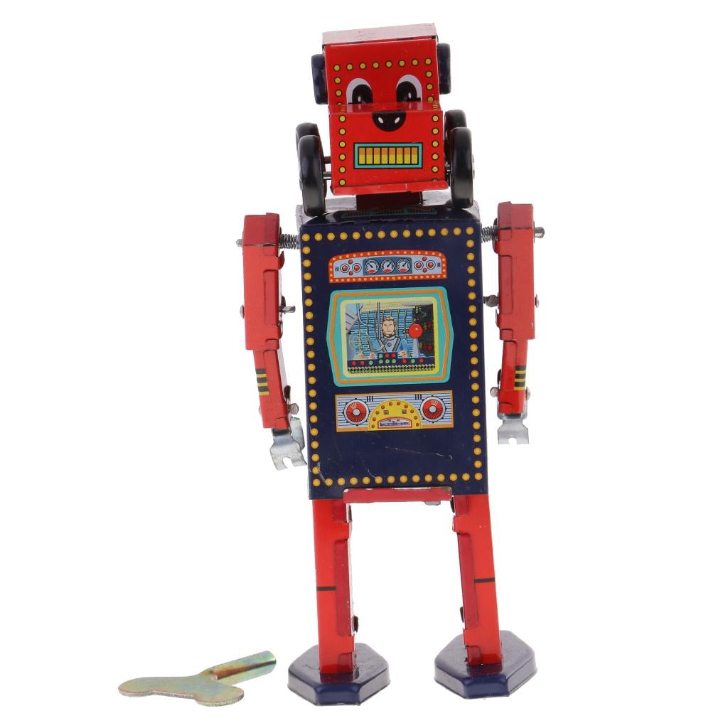 Retro Walking Search & Robot Clockwork Mechanical Tin Toys