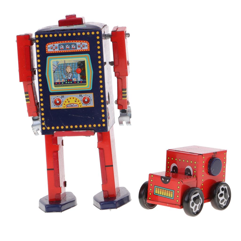 Retro Walking Search & Robot Clockwork Mechanical Tin Toys