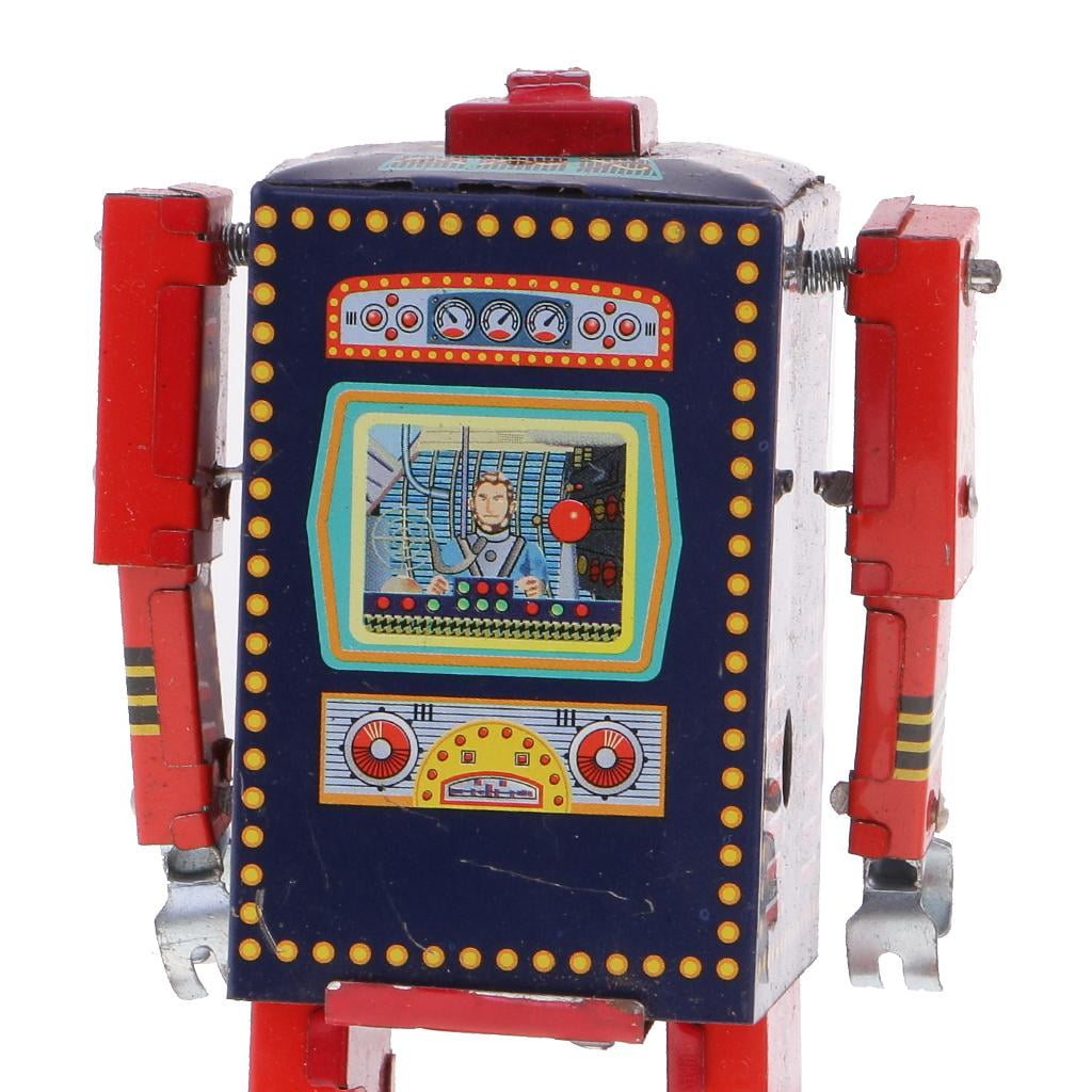 Retro Walking Search & Robot Clockwork Mechanical Tin Toys