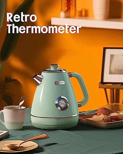 Mint Green Electric Tea Kettle with Thermometer