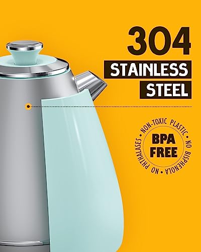 Mint Green Electric Tea Kettle with Thermometer