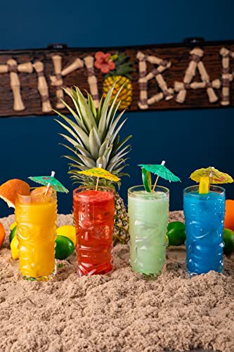Exotic Tiki Glass Set - 4 Glasses, 450ml