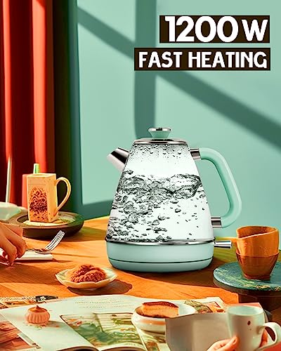 Mint Green Electric Tea Kettle with Thermometer