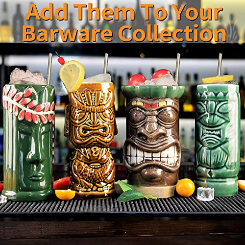 Set of 8 Ceramic Tiki Mugs