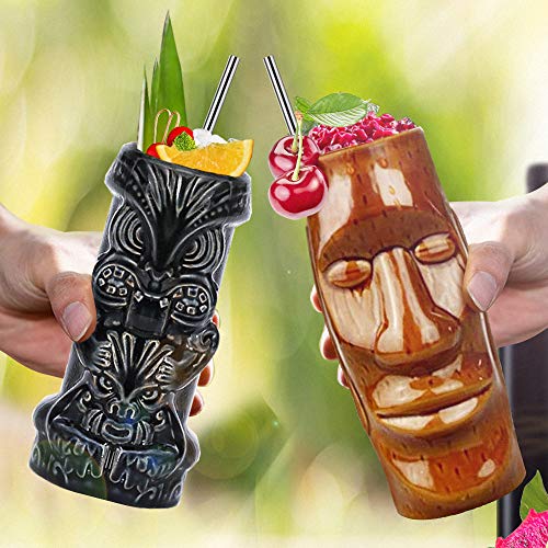 Hawaiian Tiki Cocktail Glass Set - 4 Pieces