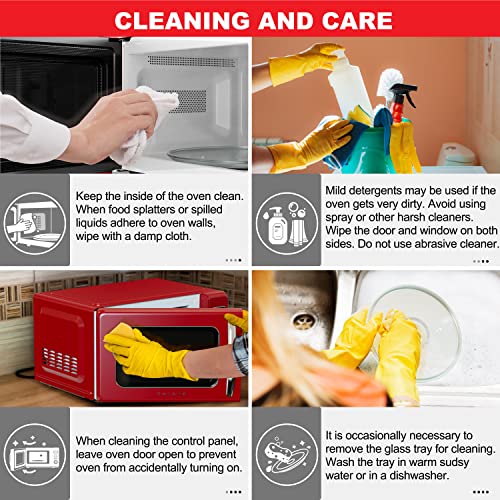 Retro Red Microwave with Auto Cook & Reheat