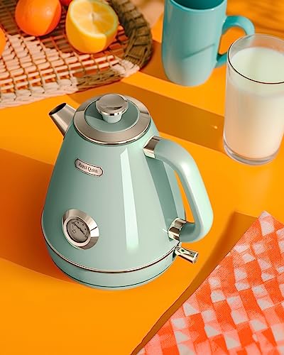 Mint Green Electric Tea Kettle with Thermometer