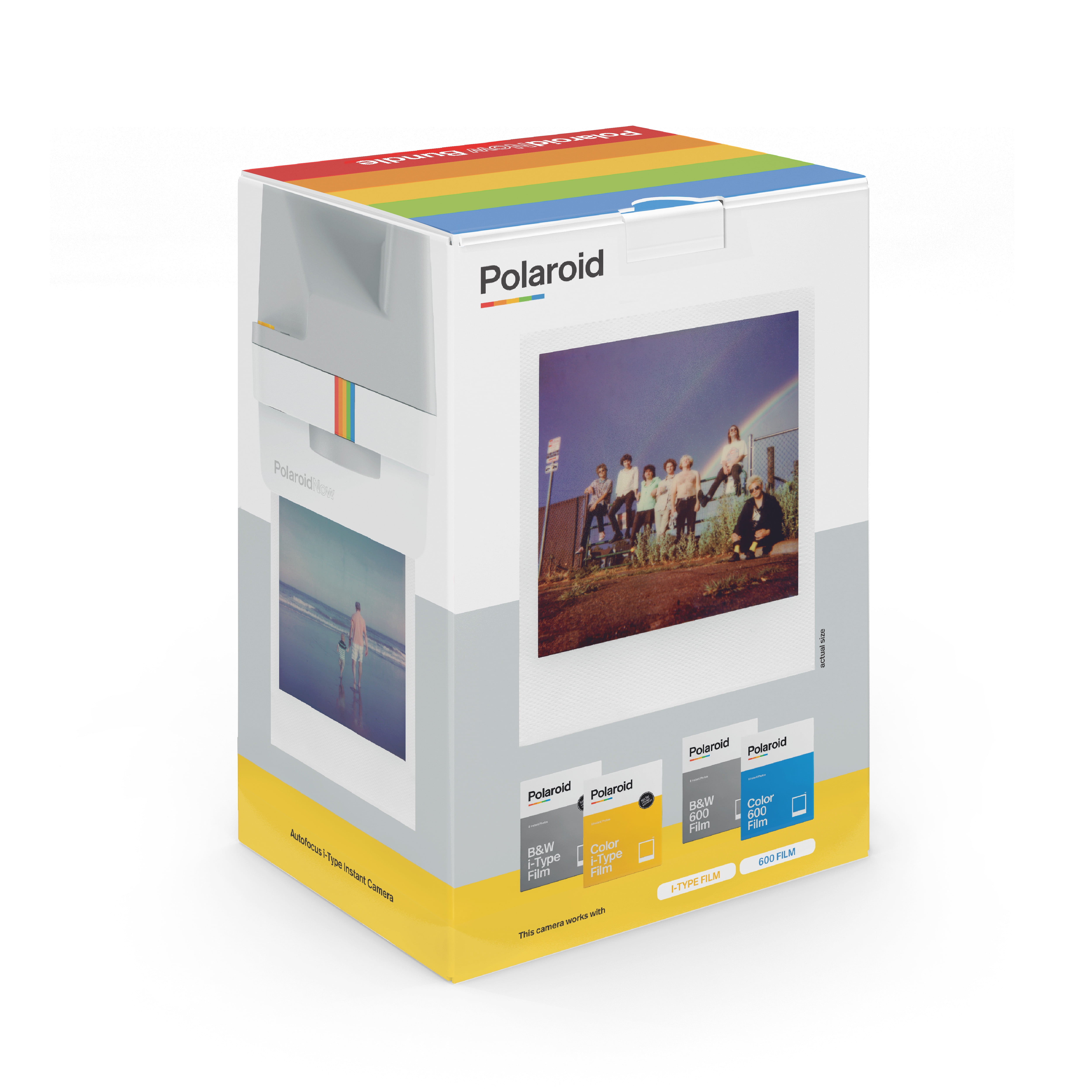 White Polaroid Now Camera and Red Pouch Bundle