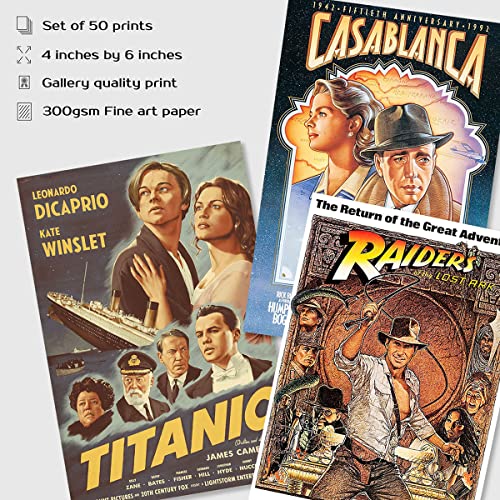 Retro Movie Collage Kit with 50 Posters