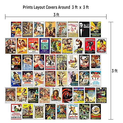 Retro Movie Collage Kit with 50 Posters