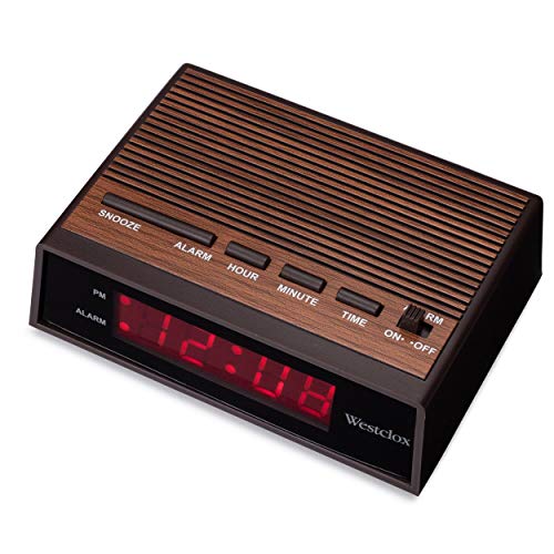 Westclox Retro Wood-Style Super Bright Alarm Clock