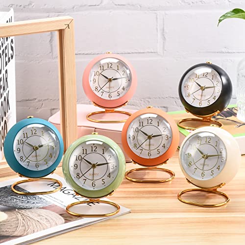 Retro Cute Analog Alarm Clock with Night Light (Green)