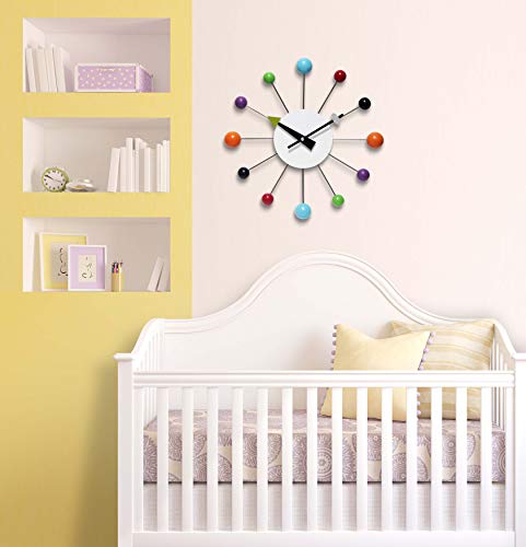 15 inch Midcentury Modern Starburst Wall Clock