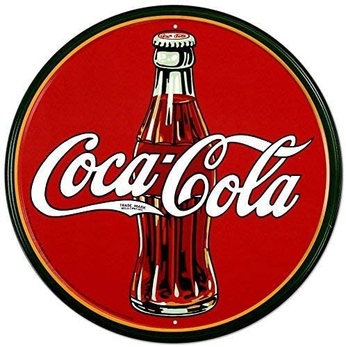 Coke 30's Round Bottle Tin Sign