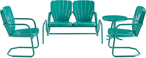 Turquoise Retro 4-Piece Outdoor Conversation Set
