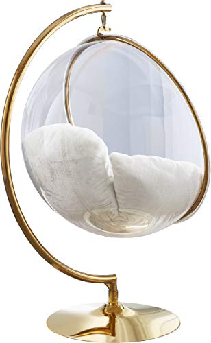 White Faux Fur Swing Accent Chair
