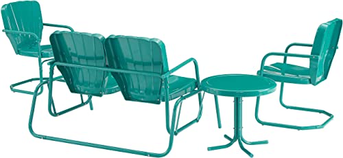 Turquoise Retro 4-Piece Outdoor Conversation Set