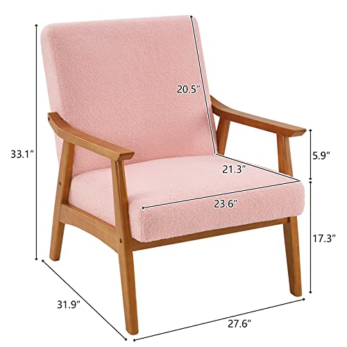 Karl Mid-Century Pink Accent Chair