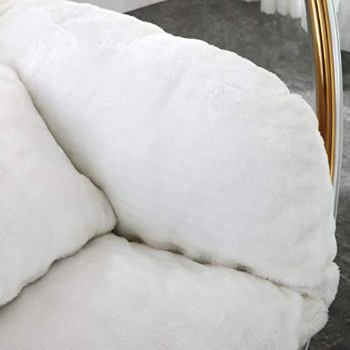 White Faux Fur Swing Accent Chair