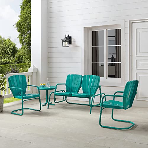 Turquoise Retro 4-Piece Outdoor Conversation Set