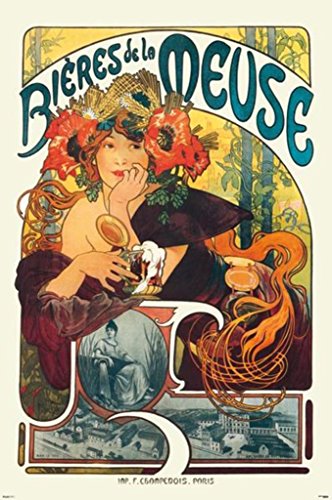 Art Nouveau Absinthe Biere Liquor Poster Set