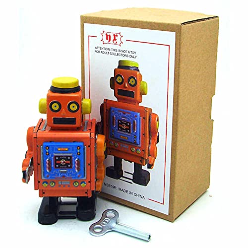 Orange Retro Tin Toy Robot Decoration/Gift