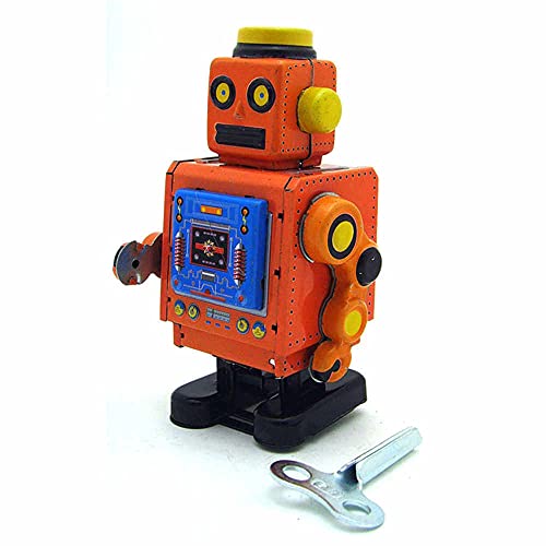 Orange Retro Tin Toy Robot Decoration/Gift