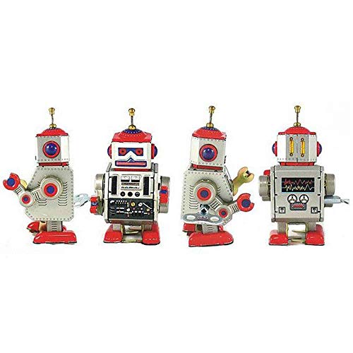 Silver Tin Robot - Retro Novelty Toy