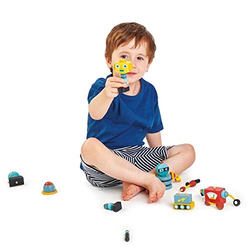 Wooden Robot Construction Set - 17 Pieces