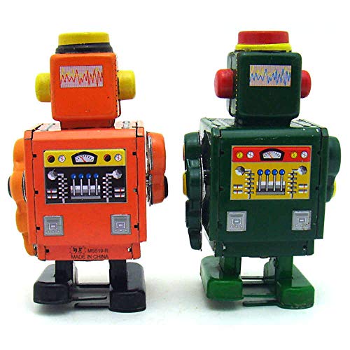 Orange Retro Tin Toy Robot Decoration/Gift