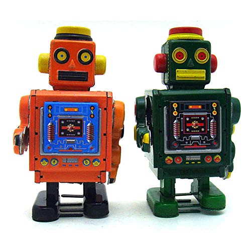 Orange Retro Tin Toy Robot Decoration/Gift