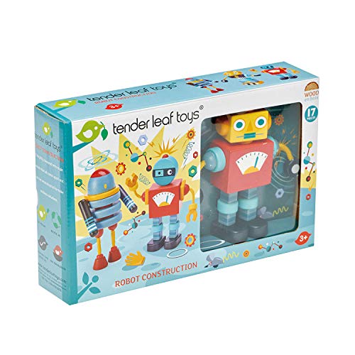 Wooden Robot Construction Set - 17 Pieces