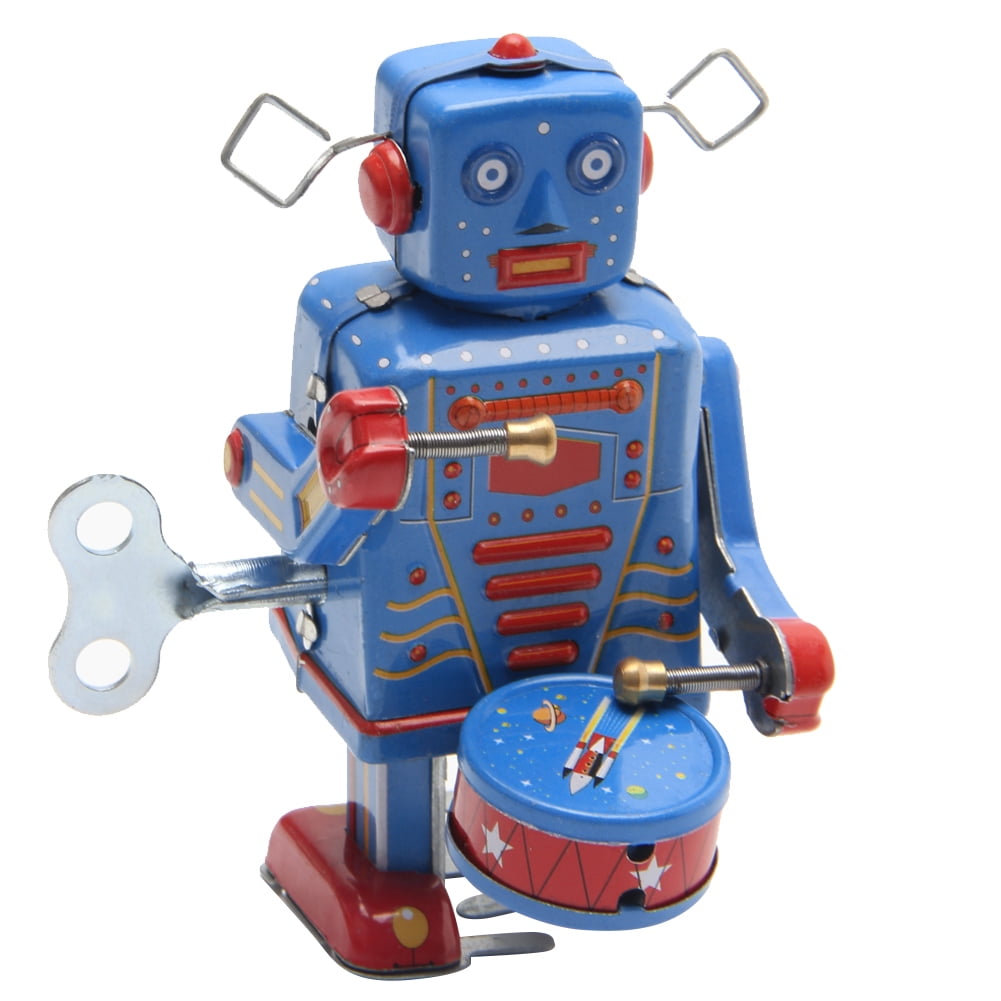 Retro Clockwork Walking Robot Toy Collectible