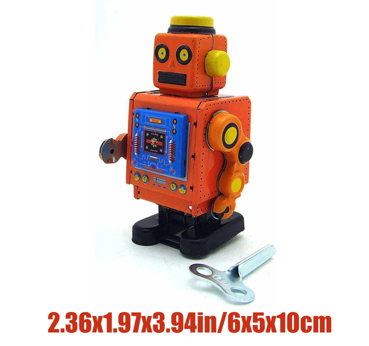 Retro Tin Robot Duo - Orange