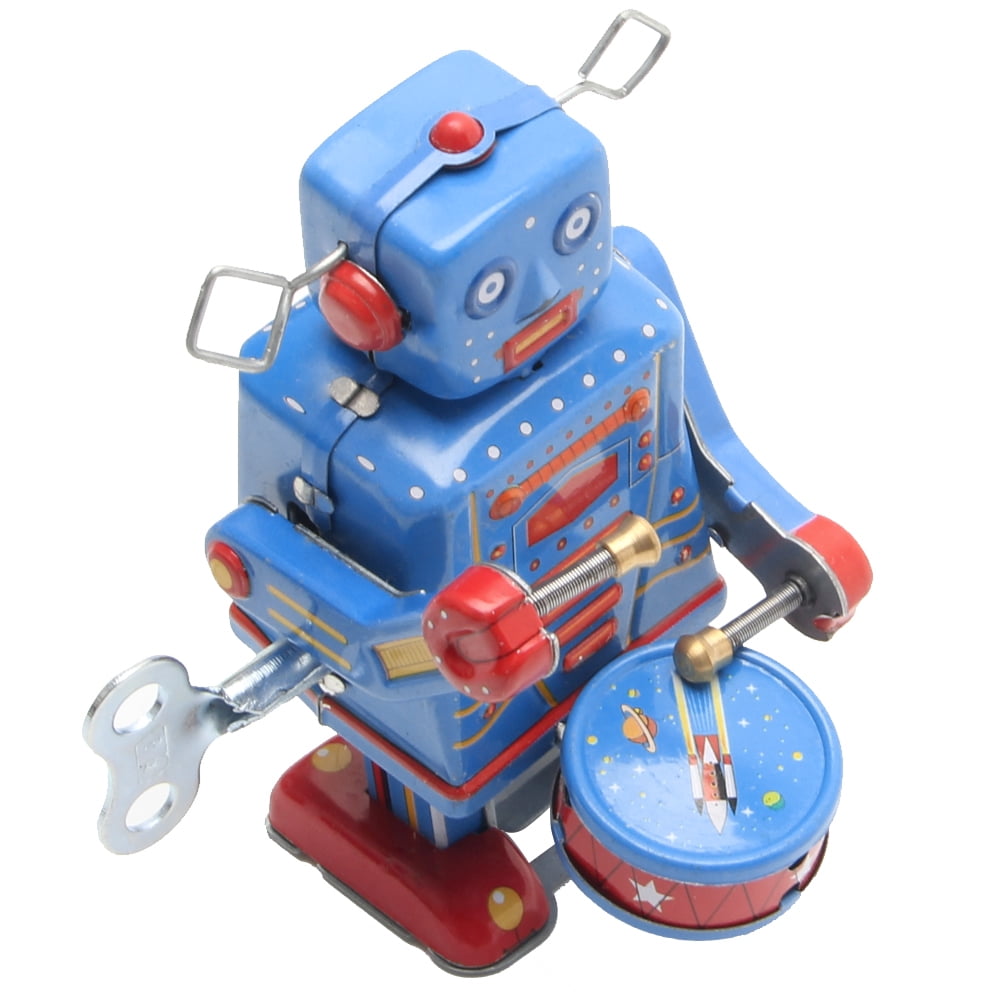 Retro Clockwork Walking Robot Toy Collectible