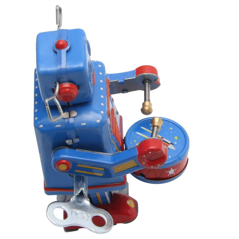 Vintage Metal Robot Toy - Wind Up Walking Collectible