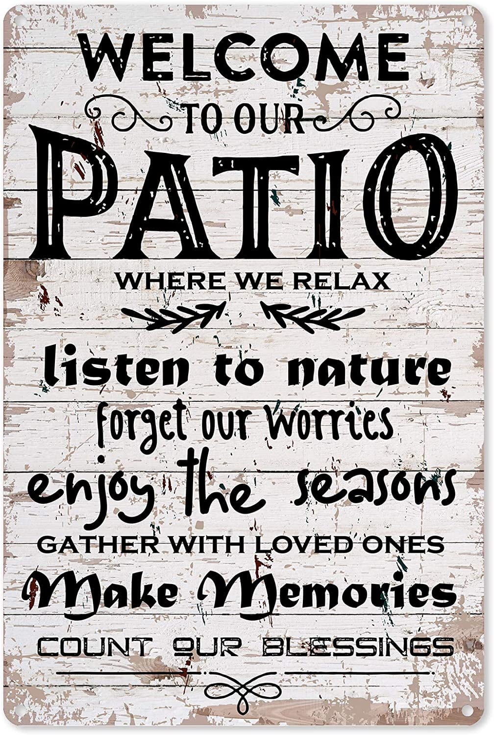 Vintage "Welcome to Our Patio" Metal Sign